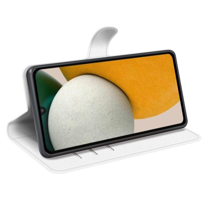 Bild 3, Samsung Galaxy A15 5G Fodral Litchi Läder Vit