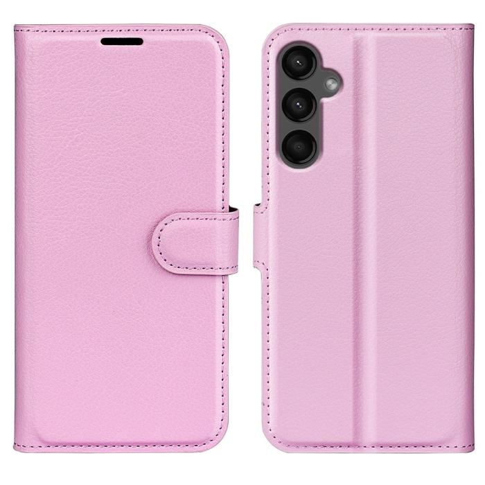 Bild 1, Samsung Galaxy A15 5G Fodral Litchi Läder Ljus Rosa