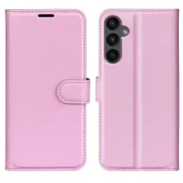 Samsung Galaxy A15 5G Fodral Litchi Läder Ljus Rosa