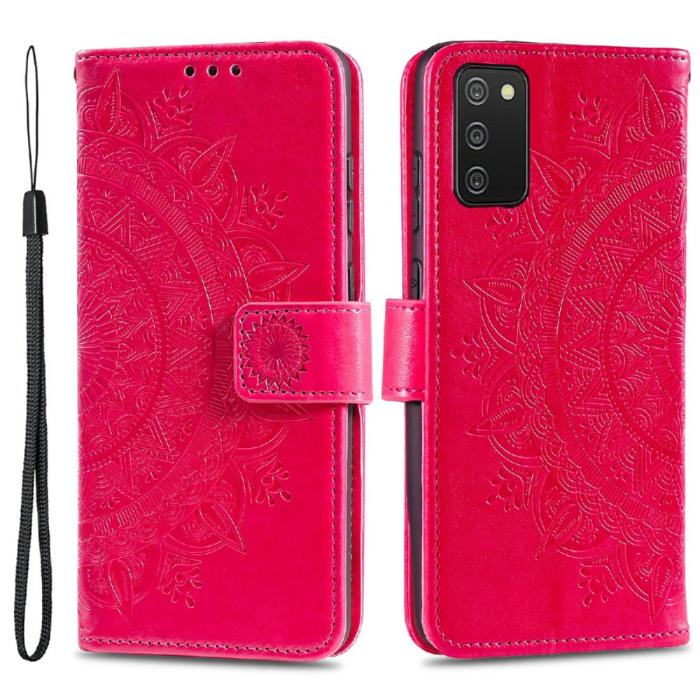 Bild 1, Samsung Galaxy A03s Fodral Mandala Läder Rosa