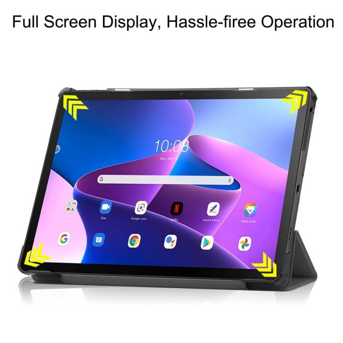 Bild 4, Lenovo Tab M10 Plus Gen 3 Fodral Tri-Fold Grå