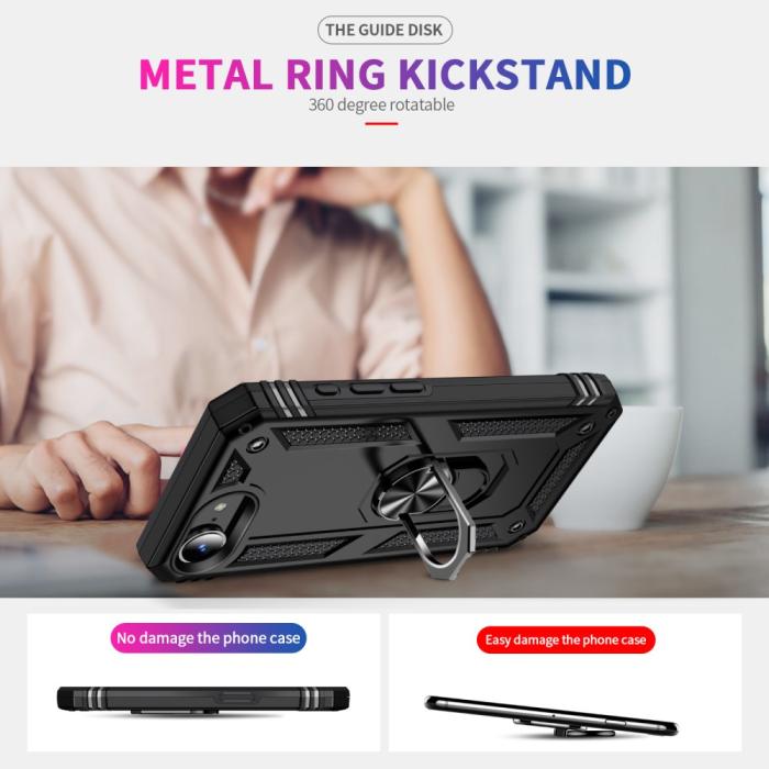 Bild 3, iPhone 17e / 16e Skal Shockproof Hybrid Ring Svart