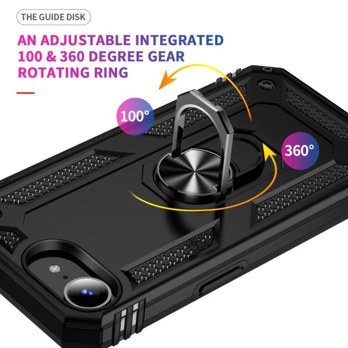 Bild 4, iPhone 17e / 16e Skal Shockproof Hybrid Ring Svart