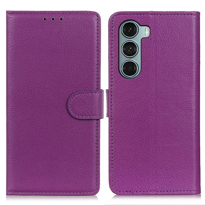 Bild 1, Motorola Moto G200 Fodral Litchi Läder Lila