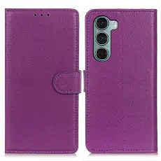 Motorola Moto G200 Fodral Litchi Läder Lila
