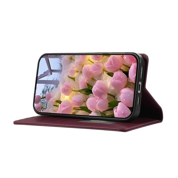 Bild 3, Samsung Galaxy A57 5G Fodral RFID Rhombus Läder Röd