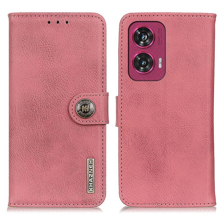 Bild 1, KHAZNEH Motorola Edge 50 Fusion 5G Läder Fodral Rosa