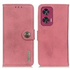 KHAZNEH Motorola Edge 50 Fusion 5G L&auml;der Fodral Rosa