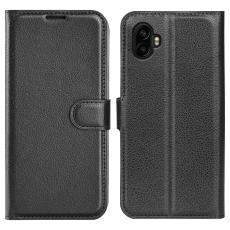 AMORUS Samsung Galaxy Xcover 7 Pro Fodral Litchi L&auml;der Svart
