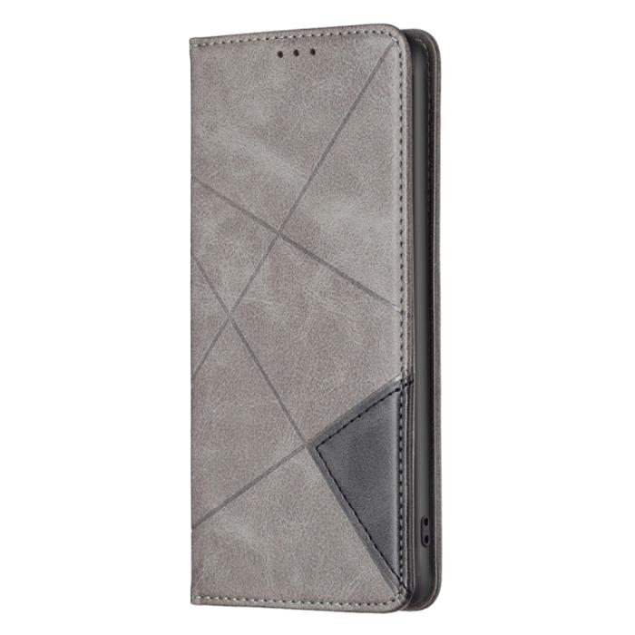 Bild 2, Xiaomi 13 Lite 5G Fodral Geometriskt Flip Läder Grå