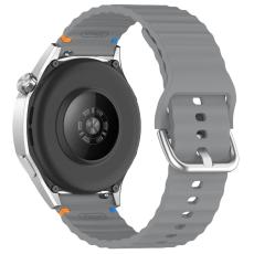 Klockarmband 22 mm Silikon Wave Design Mörk Grå