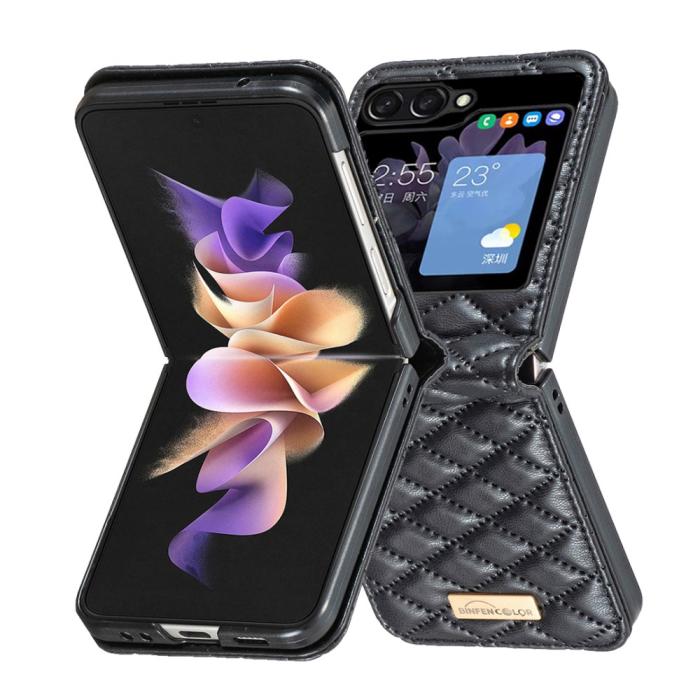 Bild 5, Samsung Galaxy Z Flip 5 Skal Diamond Textur Svart