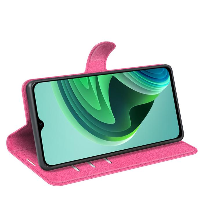 Bild 3, Xiaomi Redmi 10 5G Fodral Litchi Läder Rosa