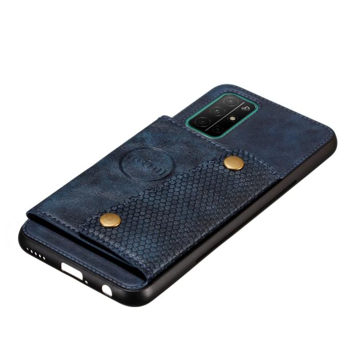 Bild 4, Samsung Galaxy A52 / A52s - Läder Skal Med Kortfack Och Magnet - Blå
