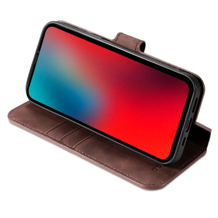 Bild 5, iPhone 13 Pro Max - DG.MING Retro Läder Fodral - Brun