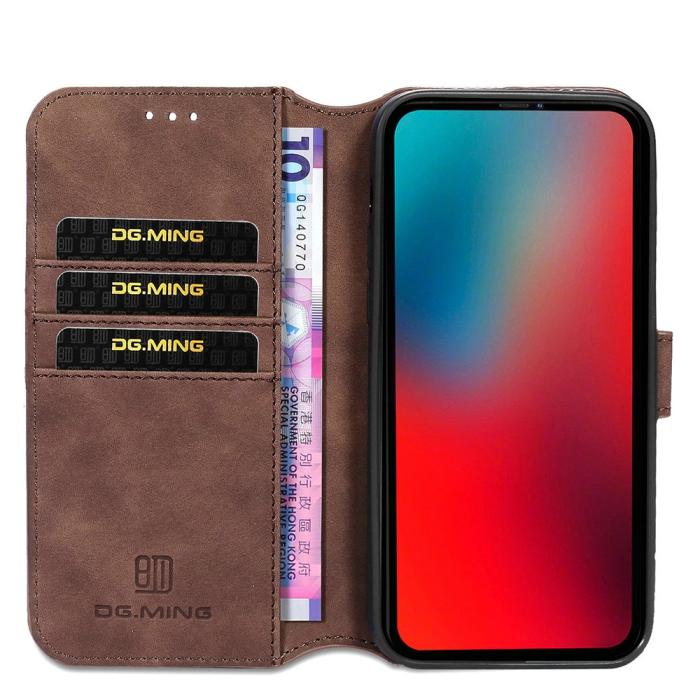 Bild 6, iPhone 13 Pro Max - DG.MING Retro Läder Fodral - Brun