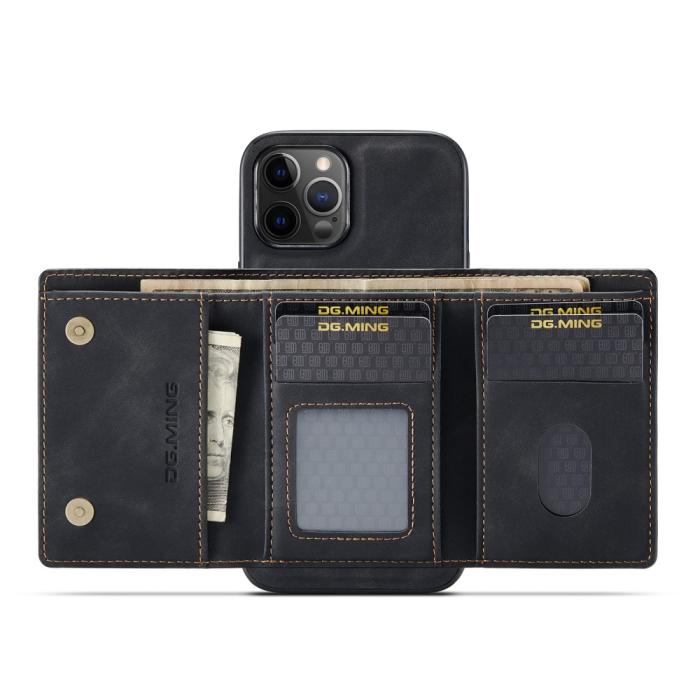Bild 5, iPhone 13 Pro Max - DG.MING 2in1 Skal Magnetisk Avtagbart Kortfack - Svart