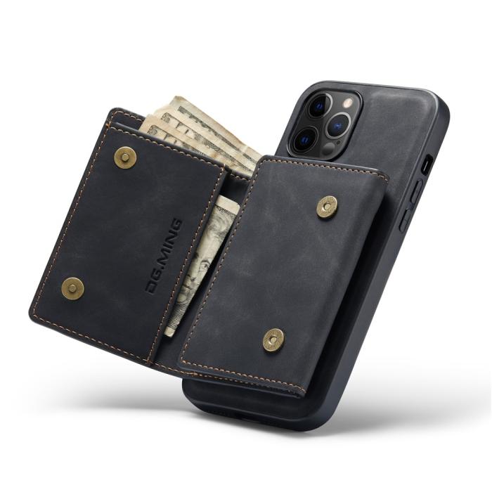 Bild 6, iPhone 13 Pro Max - DG.MING 2in1 Skal Magnetisk Avtagbart Kortfack - Svart