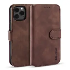 iPhone 13 Pro Max - DG.MING Retro L&auml;der Fodral - Brun
