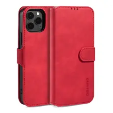 iPhone 13 Pro Max - DG.MING Retro L&auml;der Fodral - R&ouml;d