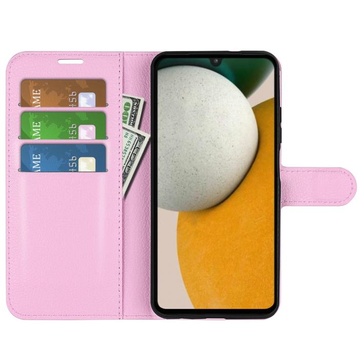 Bild 2, Samsung Galaxy A15 5G Fodral Litchi Läder Ljus Rosa