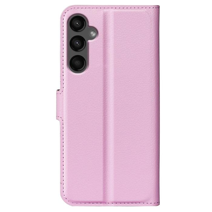 Bild 6, Samsung Galaxy A15 5G Fodral Litchi Läder Ljus Rosa