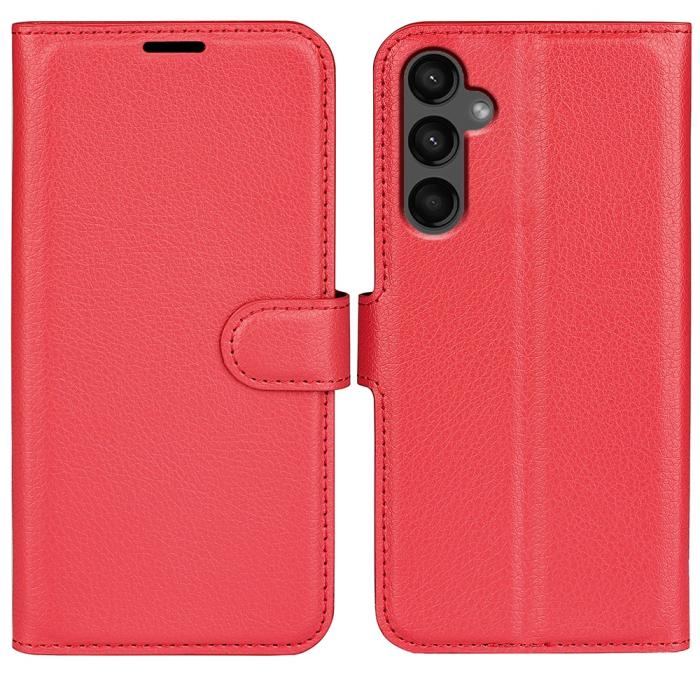 Bild 1, Samsung Galaxy A15 5G Fodral Litchi Läder Röd