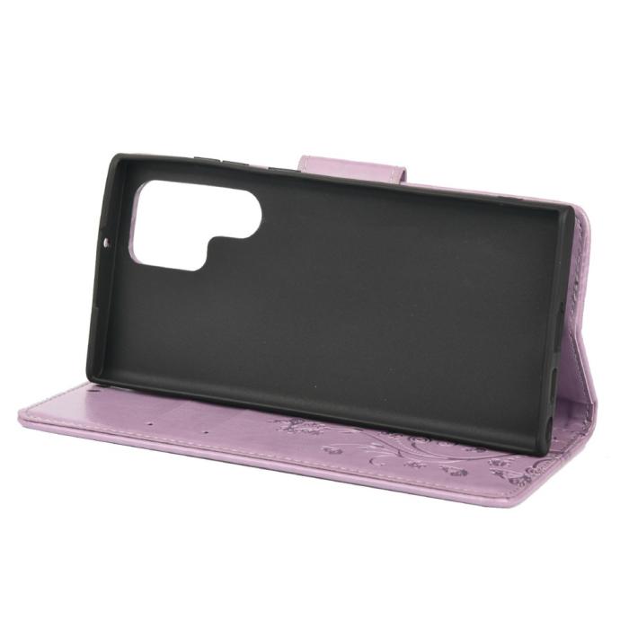 Bild 5, Samsung Galaxy S22 Ultra Fodral Tryckta Fjärilar Lila