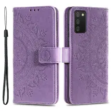 Samsung Galaxy A03s Fodral Mandala Läder Lila