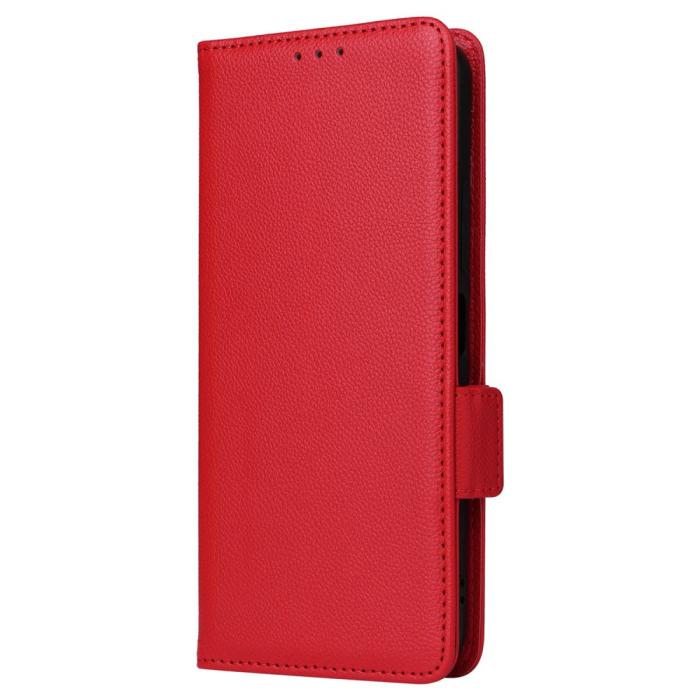Bild 6, Xiaomi Redmi 12 5G/4G Fodral Litchi Läder Röd