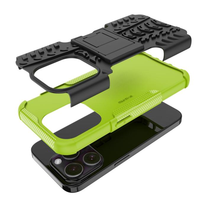 Bild 6, iPhone 15 Pro Max Stöttåligt Skal med Stöd Grön