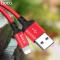 Hoco Lightning 2m Nylon Kabel - Röd