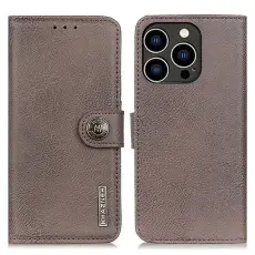 KHAZNEH iPhone 16 Pro Fodral Läder Khaki