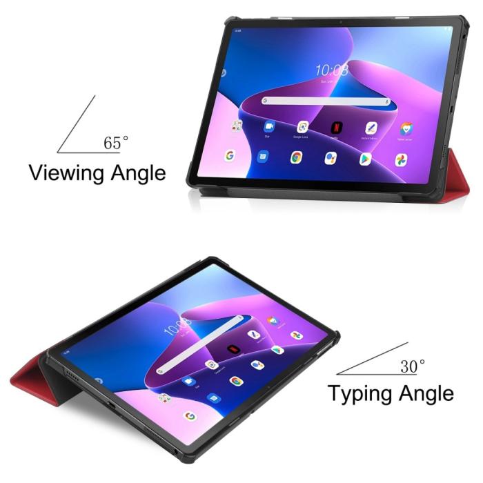Bild 3, Lenovo Tab M10 Plus Gen 3 Fodral Tri-Fold Röd