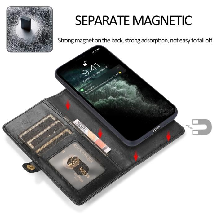 Bild 3, iPhone 14 2in1 Flerfack Magnet Fodral / Skal Svart
