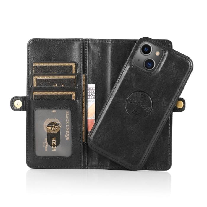 Bild 5, iPhone 14 2in1 Flerfack Magnet Fodral / Skal Svart