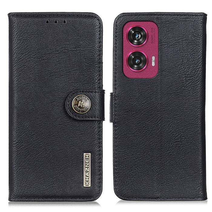 Bild 1, KHAZNEH Motorola Edge 50 Fusion 5G Läder Fodral Svart