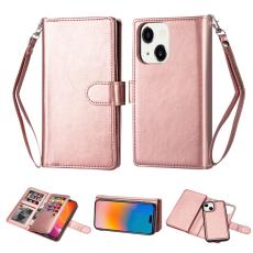iPhone 15 Plus 9-korts 2in1 Magnet/Fodral Ros&eacute;guld