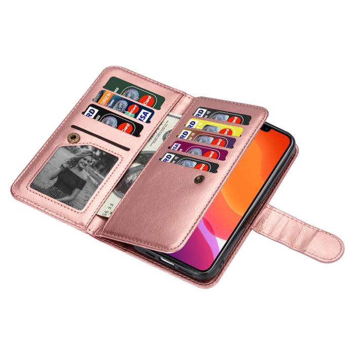 Bild 2, iPhone 15 Plus 9-korts 2in1 Magnet/Fodral Roséguld