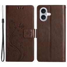 iPhone 16 Plus Fodral Med Blommigt Tryck Brun