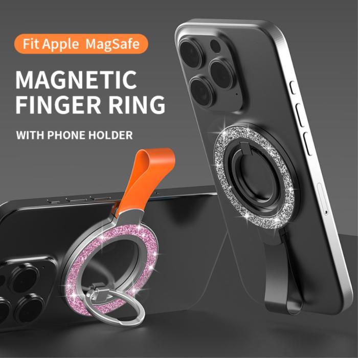 Bild 3, Magnetisk MagSafe Ring Hållare Glitter Silver