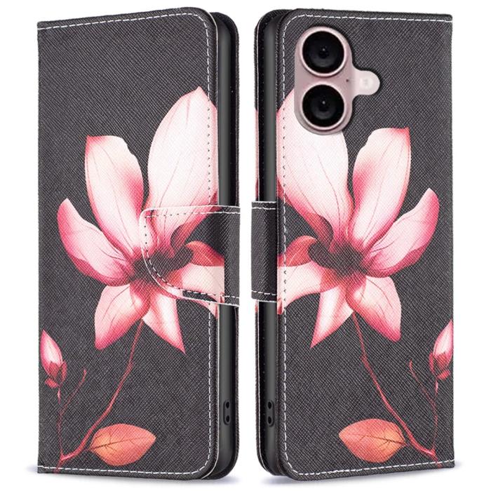 Bild 1, iPhone 16 Fodral Med Tryck Rosa Blomma