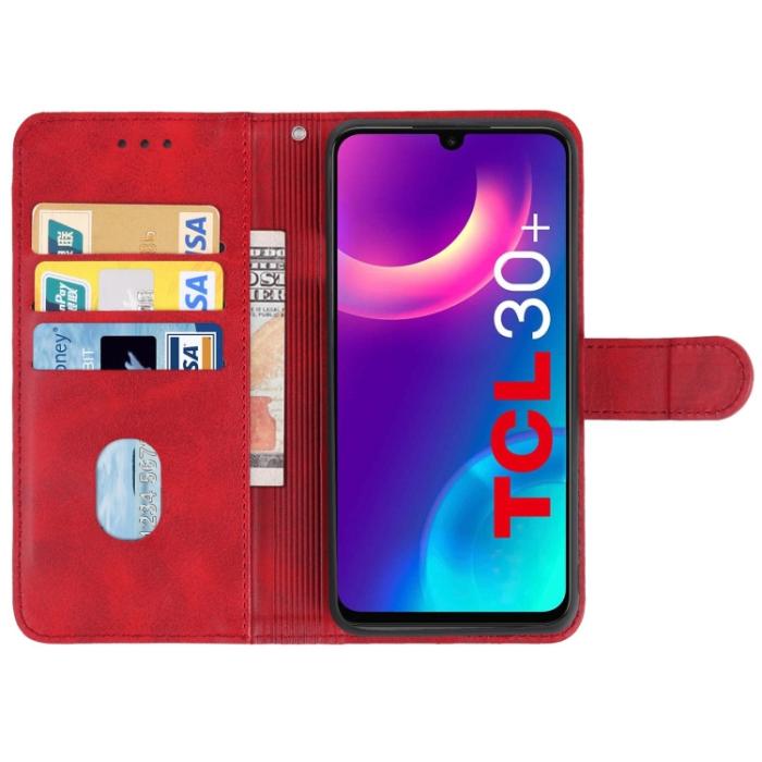 Bild 3, TCL 30+ (2022) Fodral Solid Läder Röd