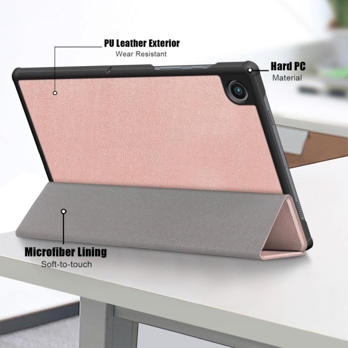 Bild 6, Samsung Galaxy Tab A8 10.5 (2021) Fodral Premium Tri-Fold Roséguld