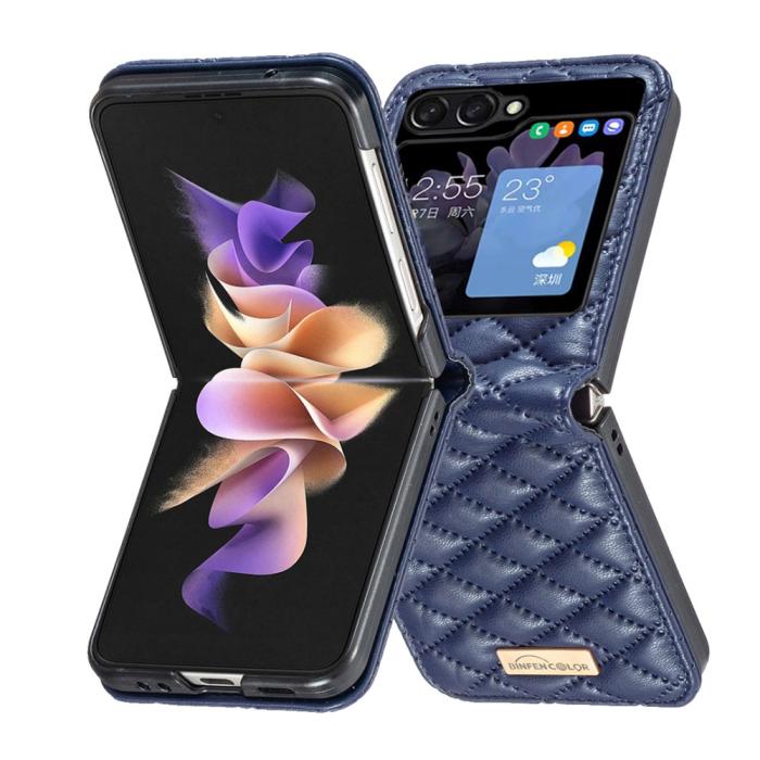 Bild 4, Samsung Galaxy Z Flip 5 Skal Diamond Textur Blå