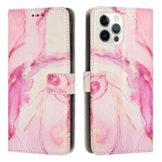 iPhone 15 Pro Fodral Marmor Läder Roséguld