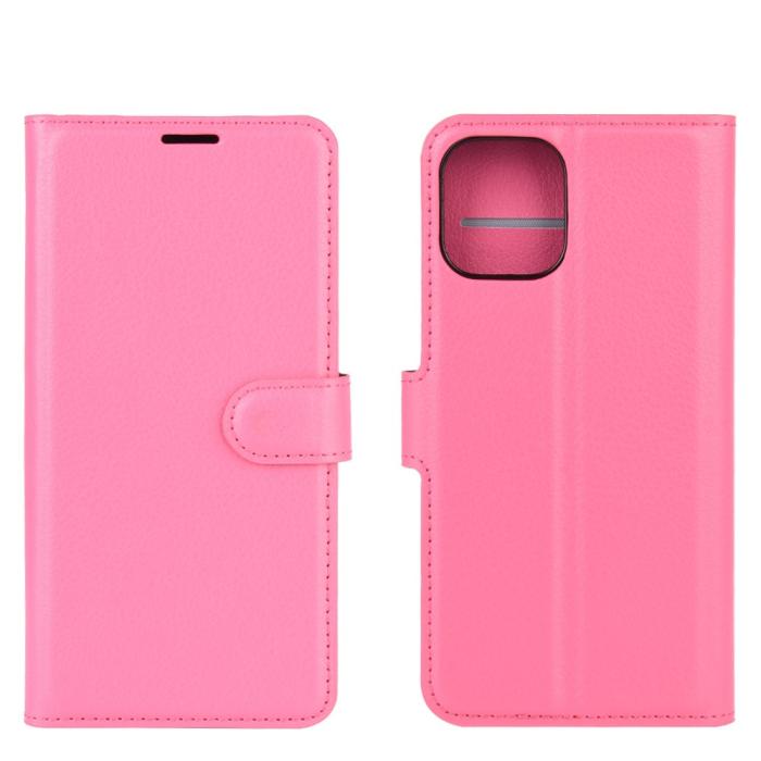 Bild 2, iPhone 12 Pro Max - Litchi Fodral - Rosa