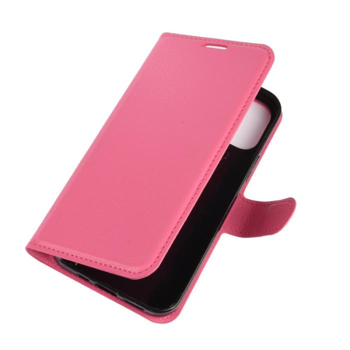 Bild 3, iPhone 12 Pro Max - Litchi Fodral - Rosa