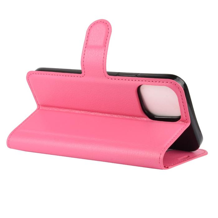 Bild 5, iPhone 12 Pro Max - Litchi Fodral - Rosa
