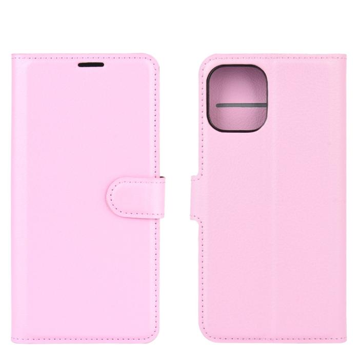 Bild 2, iPhone 12 Pro Max - Litchi Fodral - Ljus Rosa
